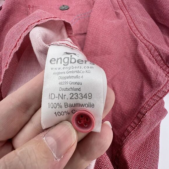Engbers Slim Fit Red Short Sleeve Shirt Size 2XL 100% Cotton - Picture 7 of 7